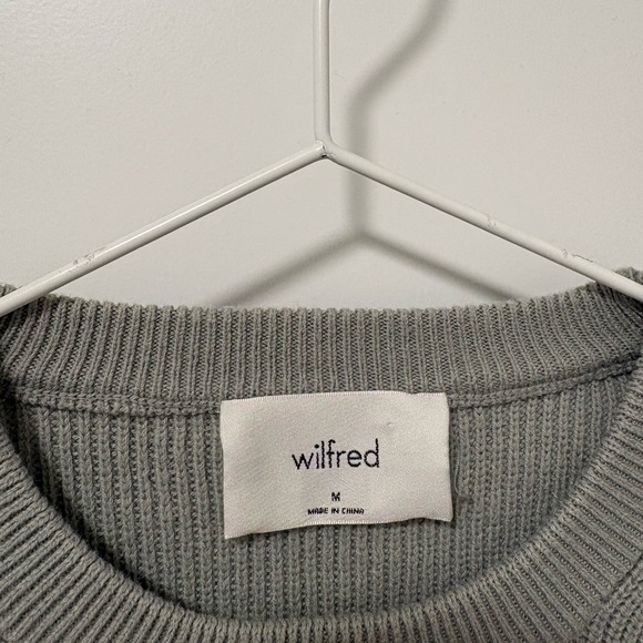Wilfred Heather Gray Ribbed Crewneck Sweater - Picture 2 of 3